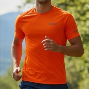 Mens baleaf quick dri reflective ORANGE work out Tshirt NWOT